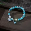 Beaded Delicate Galaxy Planet Star Bracelet For Women Fashion Design Popcorn Crystal Beads Butterfly Pendant Bracelet Jewelry Gifts 240423