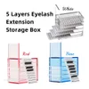 COME Pallet 5 Layers Eyelash Extension Storage Box Makeup Organizer False Eyelashes Pallets Holders Grafting 240423