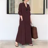 2023 zomerjurk plus maat 3xl 4xl 5xl katoenen linnen pocket maxi voor vrouwen blouses streetwear losse casual lange jurken 240416