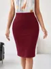 Saias saia lápis preta para mulheres 2024 Moda Pure Bodycon Dress Office Lady Clothing Formal Spring Summer Hight Cale