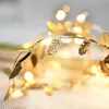 Strings LED Golden Leaves String Light Battery-operated Garland For Living Room Bedroom Party Wedding Year Christmas Decoration