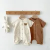 One-Pieces Baby Boy Romper Clothes Summer Newborn Bear Onepiece Baby Romper Jumpsuit Girl Short Sleeve Cotton Toddler Playsuit Overalls