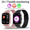 Armbandsur 2024 Ny Bluetooth Call Smart Watch Women Män hjärtfrekvens Blod Syre Voice Assistant 100+Sports Ladies Smartwatch för Xiaomi 240423