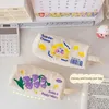 Pencil Case Embroidery Cosmetic Bags Cute Women Large Capacity Zipper Makeup Brushes Stationery Pen Storage