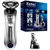 Originele Kemei 3D Nat Dry Electric Shaver for Men Baard Razor Oplaadbare gezichtsscheermachine met slimme schonere 240420