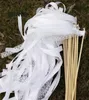 50 Pieceslotstyle A White Ribbon Wedding Wands with Silver Bell Wedding Ribbon Stickribbon Twirling Twirling 2111053963702