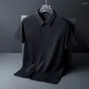 Polos masculinos de alta qualidade de moda casual camisa pólo respirável Roupas masculinas masculinas clássicas para fora do pai para pai marido