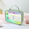 Draagbare make -uptas, grote capaciteit Instagram waterdichte laser PVC opbergtas, toerisme cosmetica transparante wasbag