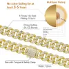 Gioielli hip hop all'ingrosso Luxury 14k Gold oro veramente placcata Miami Cz zirconia cubica ghiacciata Diamond Cuban Link Catena Collana per uomini