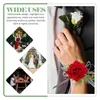 装飾花手首の花の結婚式の装飾デリケートな手飾りブレスレット花嫁介添人リストバンド素朴な真珠の供給