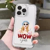 iPhone 15 xs Max 14pro Max Case z kreatywną kreskówką Graffiti Art, pełna opakowanie odporna na przezroczystą konstrukcję przestrzenną z marzycielską ilustracją stylistyczną