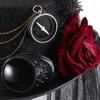 Berets Steampunk Gothic Top Hut mit Blumenfeder -Schleier Karneval Halloween