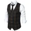 Gilets plaid gilet de gilet pour hommes avec ventre de couverture de poche