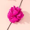 Kettingen rozenbloem in de nek Choker ketting voor vrouwelijke zwart -witte romantische chiffon sieraden op nek elegante woensachtige feestaccessoires