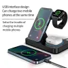 充電器4 in 1折りたたみ可能な高速ワイヤレス充電ステーションiPhone 15 14 13 Apple Watch 7/6 Samsung S22 S21 Galaxy Watch Chargers Stand