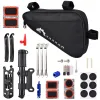 Outils Kit de réparation de vélo Portable Réparation de vélos Têtirs outils Kit de fixation de pneus Sac avec pompe de pneu outils Patchs à tube de pneu Ensemble d'outils de cyclisme