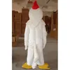 2024 Desempenho Mascote de frango branco Vestido de fantasia para homens para homens Halloween Outdoor Arthit Suit Mascot para ternos publicitários
