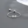 Anelli a cluster Anello farfalla a colore argento Venfille Anello per donna Girl Regalo pull-O-On Shinning Crystal Bowknot Gioielli Drop Drop Drop Wholesale Wholesale