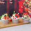 Flores decorativas 1pcs simulação cupcakes de natal decorações de natal layout atmosfera presente de férias criativas de festas de festa ornamentos em casa