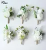 Meldel Artificial Rose Flower Groom Boutonniere Bride Wrist Corsage Girl Bracelet Men Corsages Wedding Flowers Party Decoration6883182