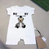Summer Baby Rompers 100%Cotton Luxury Designer Newborn Boy Rompers Cartoon Cartoon Animale Stamped Girl Supuits