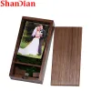 Drive Shangdian Wedding Photo Frame USB Flash Drives Natural Wood 128 ГБ бесплатно настраиваемое логотип Pen Drive Pendan Memory Stick Gift Gift