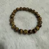 Bracelets de liaison Pangem-Wholesale 1pcs Qualité Natural Golden Tiger Eye Bracelet 6 mm 8 mm 10 mm 12 mm Round Gemstone Jewelry Beads 18,5 cm