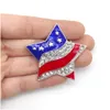 Broches broches 10 pcs / lot du drapeau américain broche cristal ramionnage en émail étoile quatrième des épingles patriotiques JY USA pour cadeau / décorat dhuez