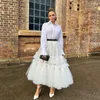 Skirts Elegant Maxi Long Tulle For Women Ivory Gothic Pleated Skirt Casual Party Fairycore Summer Winter Jupe Longue Falda Mujer