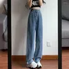 Frauen Jeans 2024 Blue Black Spring Fall Frauen Knöchelharem White Jeans Basic Hosen Baggy Casual Mode Straighthose