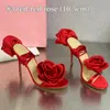 10A Premium Designer High Talons avec des roses Summer Front and arrière Stracles Slippers avec des talons de 10,5 cm Chaussures sexy 26836