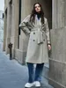 Trench Coats de Women 2024 Spring and Automne British High End Retro Retro Double Brand Brand Windbreaker Coat édition édition