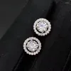 Boucles d'oreilles Kjjeaxcmy Bijoux fins 925 argent sterling incrusté Mosang Diamond Femme Classic Girl Ear Support de soutien