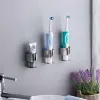 Cabeza Soporte de cepillo de dientes eléctrico Organizador de pasta de dientes Rack Soportes de pared de acero inoxidable para accesorios para el baño en el hogar