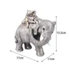 Dekorativa figurer Mor och barn av elefantskulpturstaty för hemmakontordekor delikat