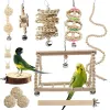 Toys 13 Pcs/set Bird Toys Pet Parrot Bird Standing Natural Wood Bird Cage Toys Parrot Swing Chewing Toys for Budgies Birds Atiel