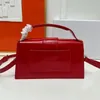 24K Designer Bag Handheld Crossbody Bag Retro Womens Big Red Luxury Lacquer Leather Shoulder Bag Handbag Classic Flip Method Stick Bag Mobiltelefon Bag 2714
