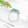 Klusterringar Flower Christmas Jewelry Gifts Green Cz Cunic Zirconia Stone Wedding For Women 925 Sterling Silver Party Finger Ring