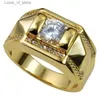 Band Rings 1pcs Luxury Women Ring Metal Carving Gold Color Inlaid Zircon Stones Couple Bridal Engagement Wedding Jewelry H240424