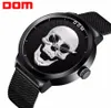 Men039s Watch Dom Cool Bone Luxury Brand M1231 Creative Clock Black Male Watch Skull Style Quartz Men Watches Relogio Masculin4630884