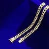 Gorąca wyprzedaż mrożona CZ 925 SREBRE SREBRODY 14K 18K ZŁOTA PLATED HIP HOP Miami Laborn Diamond Cuban Link Sain