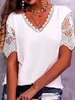 Plus storlek 2023 Summer T Shirt Short Sleeeves Loose O Neck Topps Casual Elegant Chic Overdimensionerade BLOUSES TEES 240412