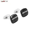 Links SAVOYSHI Classic Black Cufflinks For Mens Shirt Cuff Buttons High Quality Square Brand Cuff Links Gift Jewelry Free Shipping