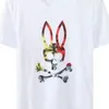 Psychological lapin t-shirts crâne rabbit camisetas para hombre rond cou rond short shirt chirur