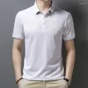 Męski Polos Man Summer Biała różowa koszula polo plus krótki rękaw Top Bottton Button Casual Office Wear Mens Sportswear xxxl