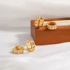 Gold diamond design charm new minimalist and light luxury earrings for women versatile go with carrtiraa original earrings