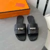 Women Sandal Slides Designer Cowhide Lock Catch Slippers Classic Flat Sandals Luxury Summer Lady Leather Beach Flip Flops Sandal