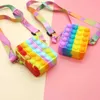 Decompression Toy Hot Rianbow Cross Bag Fidget Toys For Children Christmas Gifts Push Its Bubble Stress Relief Sensory Toys Coin Purse GirlsL2404