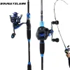 Accessori Sougayilang 2,1m di canna da pesca e bobina combo in fibra di carbonio Asta di spinning set di canne da pesca a schiera di pesca a fusione di fusione