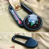 Compass Outdoor Mountaineering -Schnalle Kompasszeiger Mini Schlüsselbund Thermometer Kompass Key Hook Campingwerkzeuge Kompass Carabiner